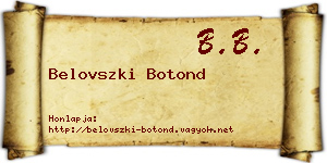 Belovszki Botond névjegykártya